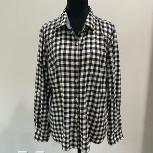 Tommy Hilfiger Black and White Plaid Women’s button down shirt